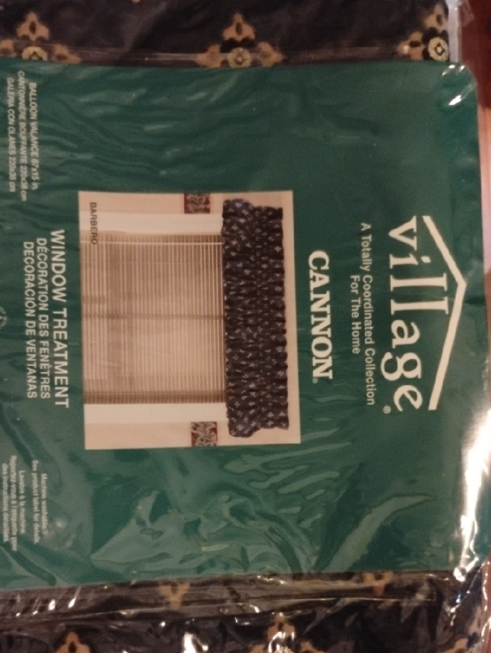 villager Cannon Cream and Black Window Treatment Valance